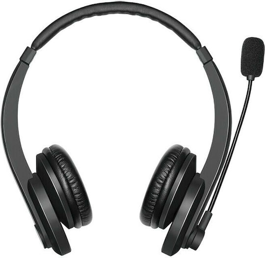 LogiLink BT0060 Drahtlos Auf dem Ohr Multimedia-Headsets mit Mikrofon und Verbindung Bluetooth in Schwarz Farbe