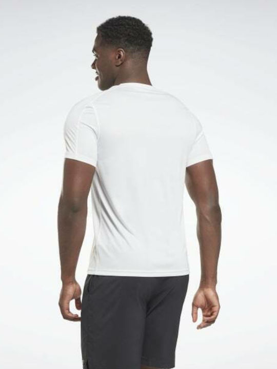 Reebok Training Tech Herren Sport T-Shirt Kurzarm Weiß