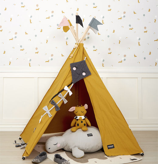 Roommate Детски шатър Индийски Hippie Tipi Жълт за 3 18 години и нагоре