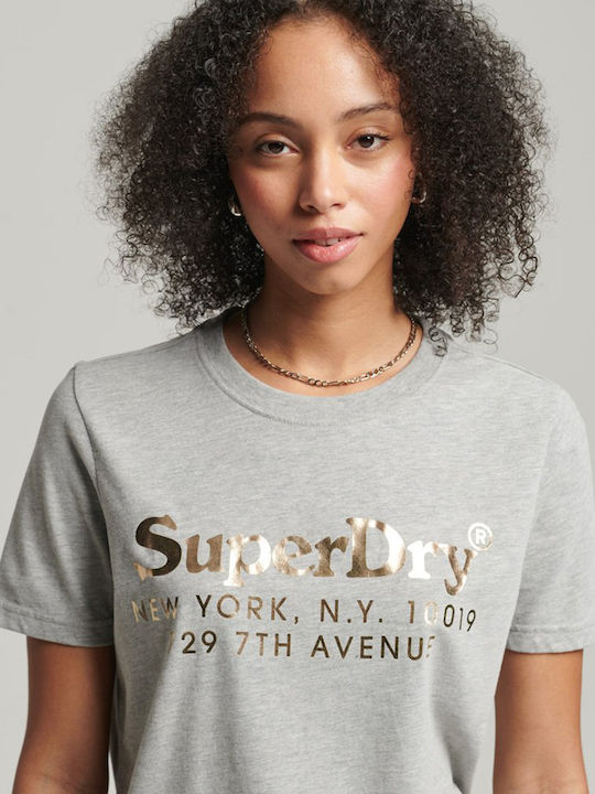 Superdry W D3 Vintage Venue Interest Femeie Tricou Gri Marl Marl