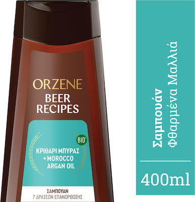 Orzene Beer Bio Beer Recipes Shampoos Wiederaufbau/Ernährung für Zerbrechlich Haare 1x400ml