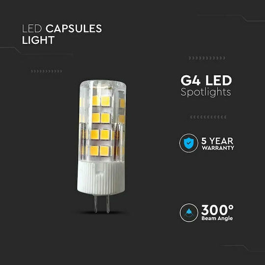 V-TAC Vt-234 LED Bulb 3.2W 140mm for Socket G4 and Shape MR16 Natural White 385lm