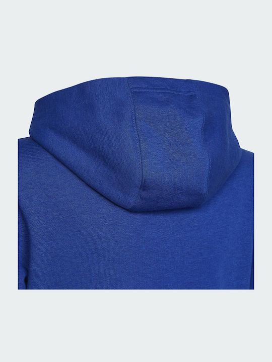 Fleece Kinder-Sweatshirt mit Kapuze und Taschen Blau