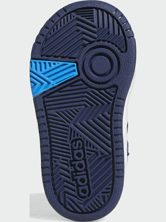 -Reifen Hoops Mid Kinder Sportschuhe Basketball mit Bügel- und Schleifenverschluss Dark Blue / Blue Rush / Turbo