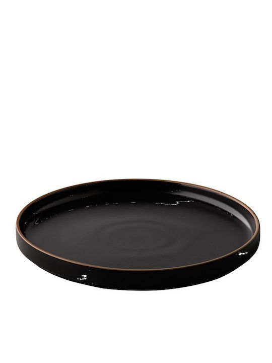 Stylepoint Authentic Plate Shallow Ceramic Black with Diameter 23cm