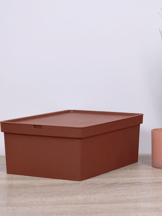 Viomes Nova Plastic Storage Box with Lid Bordeaux 35.5x25.5x13.5cm