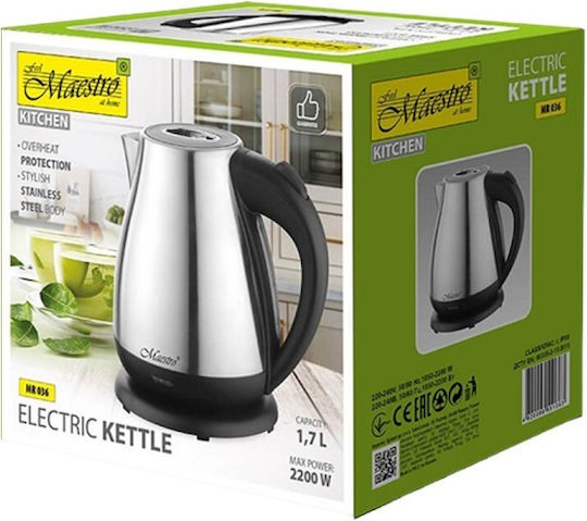Maestro Електрическа Кана 1.7л 2200W Сребриста