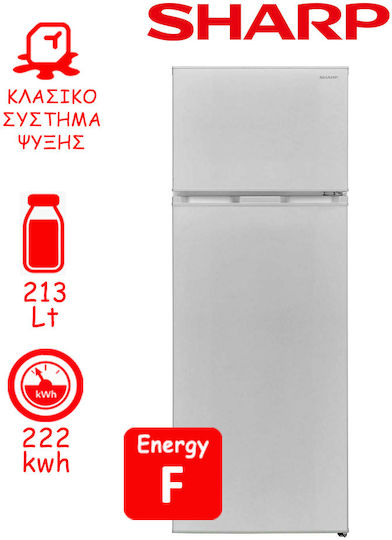 Sharp Ψυγείο Δίπορτο 213lt Υ144xΠ54xΒ57εκ. Λευκό SJ-TB01ITXWF