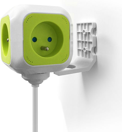 Green Blue PowerCube 4 Θέσεων με 2 USB-A και Καλώδιο 1.4m Πράσινο Γαλλίας (Type E)