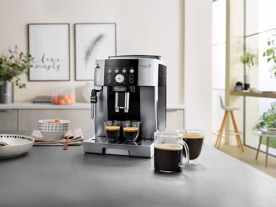 De'Longhi Magnifica S Smart Αυτόματη Μηχανή Espresso 1450W Πίεσης 15bar με Μύλο Άλεσης Ασημί