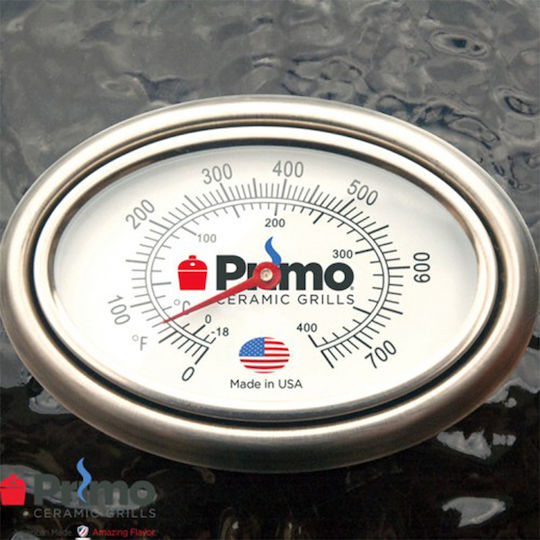 Primo All-in-one Ceramics Charcoal Grill Kamado with Lid and Thermometer 47cmx47cm