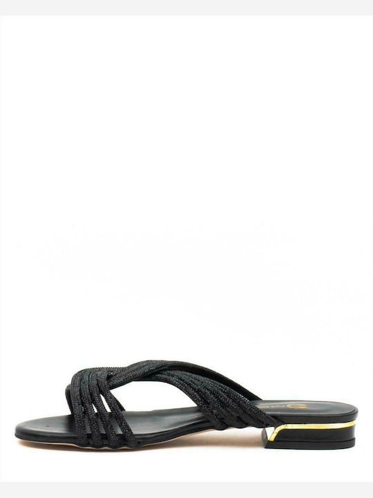 Mourtzi Women's Flat Sandals in Black Color