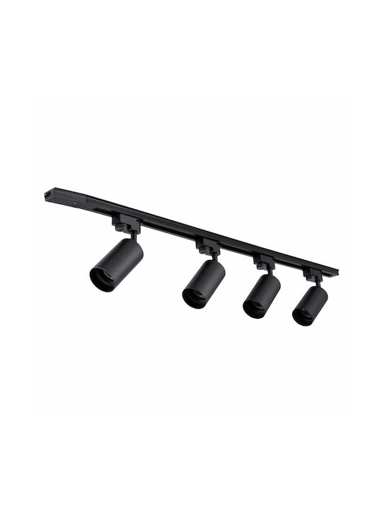 GloboStar Leo Spot with 4 Lights and with Socket GU10 in Black Color