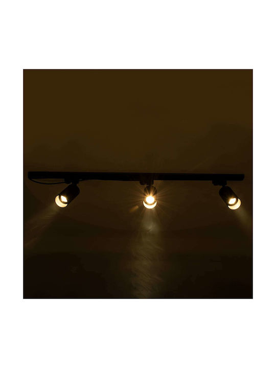 GloboStar Leo Triple Spot with Socket GU10 in Black Color