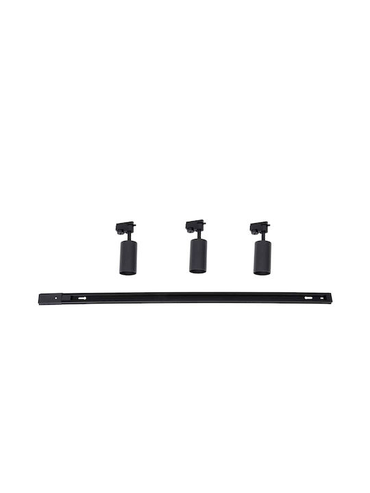 GloboStar Leo Triple Spot with Socket GU10 in Black Color