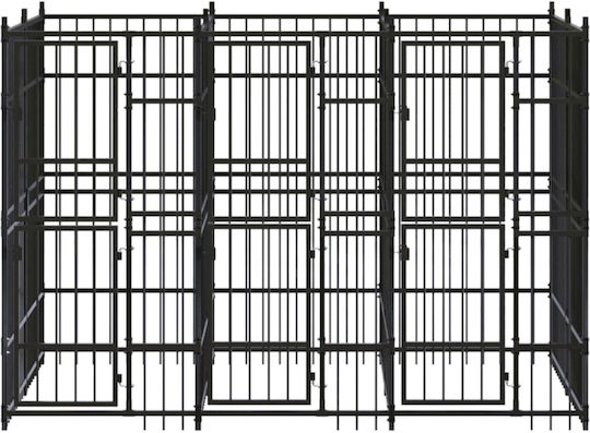 vidaXL Metallic Dog Park 288x192x200cm Black