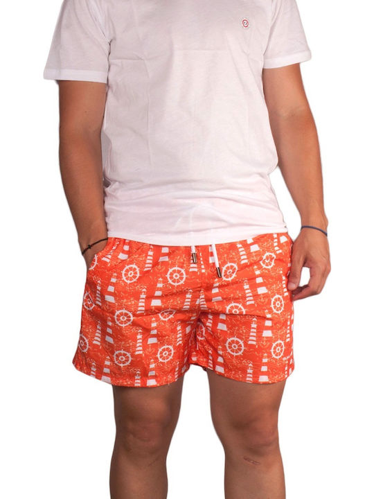 Ανδρικό Μαγιό Σορτς Summer Orange με Σχέδια