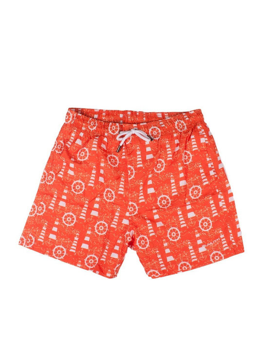 Ανδρικό Μαγιό Σορτς Summer Orange με Σχέδια