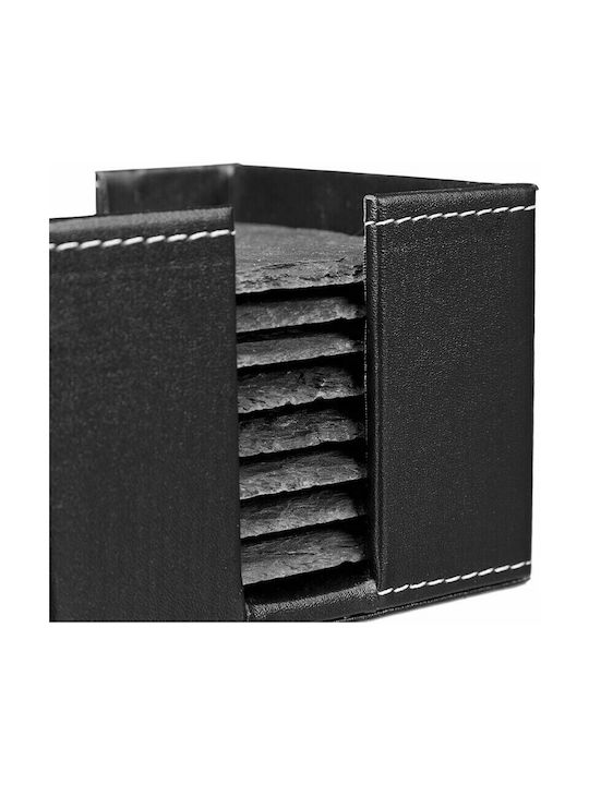 Relaxdays Suport pentru pahare Piatră cu Suport Gri 10x10cm 8buc