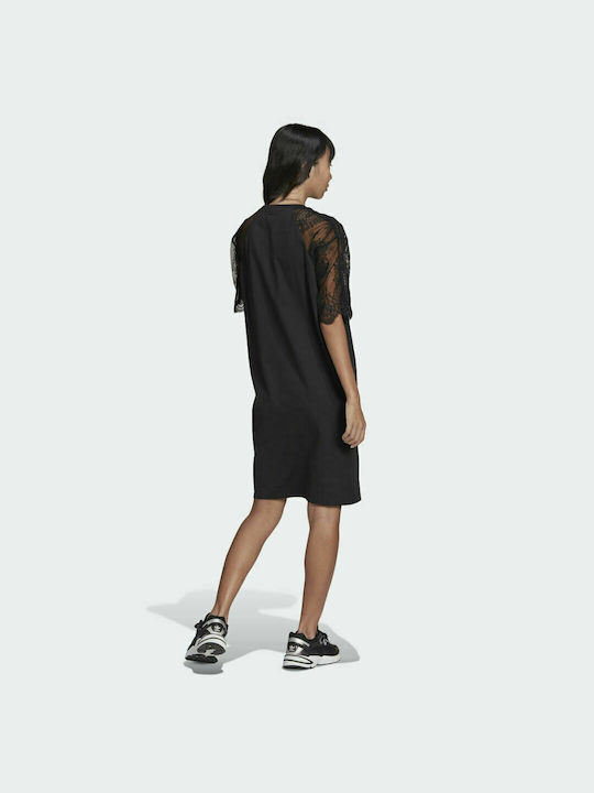Adidas Mini Κοντομάνικο Αθλητικό Φόρεμα Μαύρο