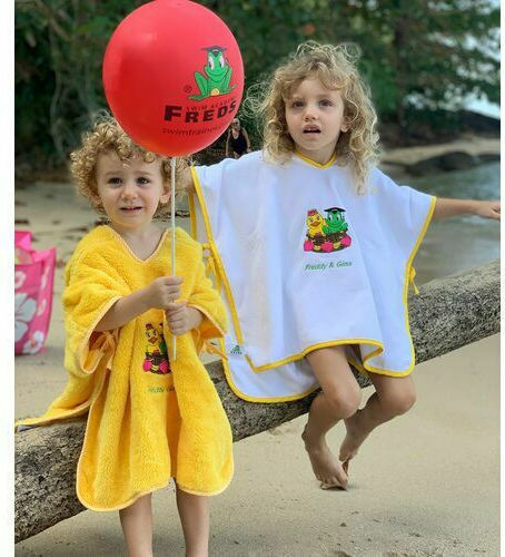 Freds Swim Academy Kids Beach Poncho Yellow 60 x 55cm
