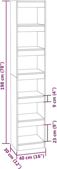 Bibliothek Grau 40x30x198cm