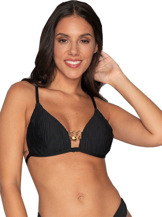 Luna Triangle Bikini Top Black