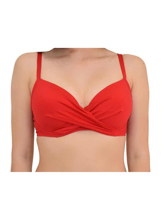 Bluepoint Underwire Bikini Bra with Adjustable Straps Red