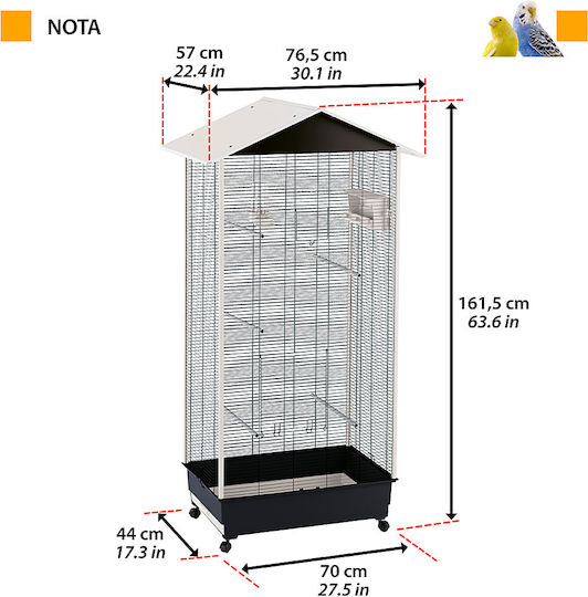 Ferplast Bird Cage Aviary Nota 70x44x161.5cm.
