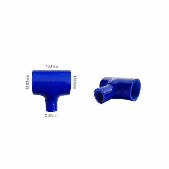 Simoni Racing Air Intake Car Silicone Hose T-Pipe 60mm Diameter 10cm Length Universal Blue