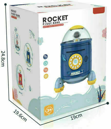 Παιδικός Κουμπαράς Πλαστικός Rocket Κόκκινος 20x18x23.5cm