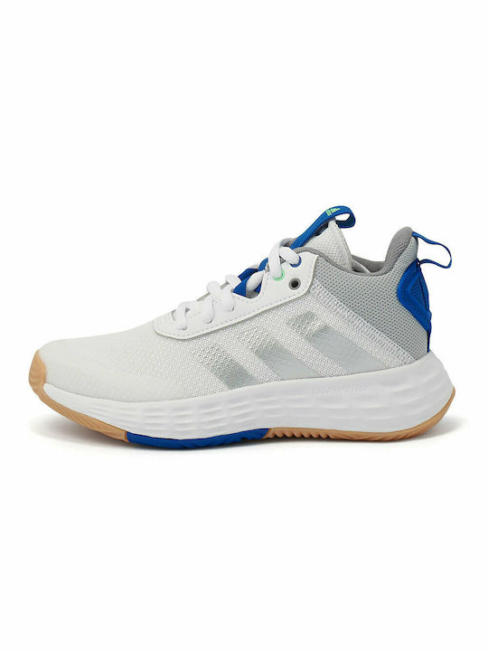 Adidas Αθλητικά Παιδικά Παπούτσια Μπάσκετ OwnTheGame 2.0 K Cloud White / Silver Metallic / Royal Blue