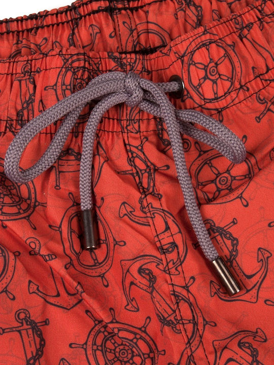 Leaf Men's Swimwear Shorts Orange with Patterns