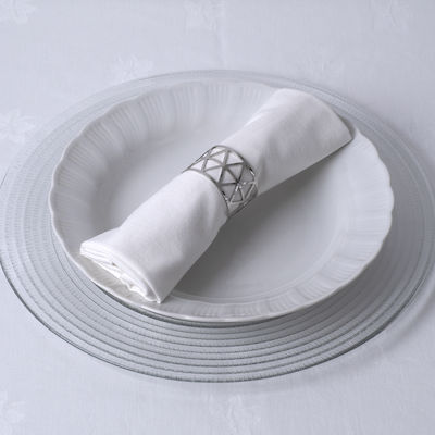 GloboStar Metallic Napkin Ring Bistro Silver