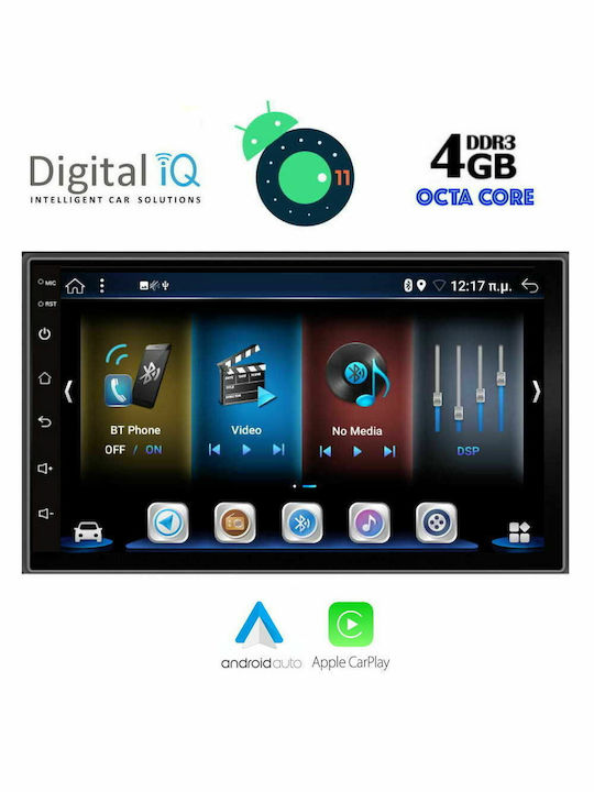 Digital IQ Car-Audiosystem 2DIN (Bluetooth/USB/AUX/WiFi/GPS/Apple-Carplay) mit Touchscreen 7"