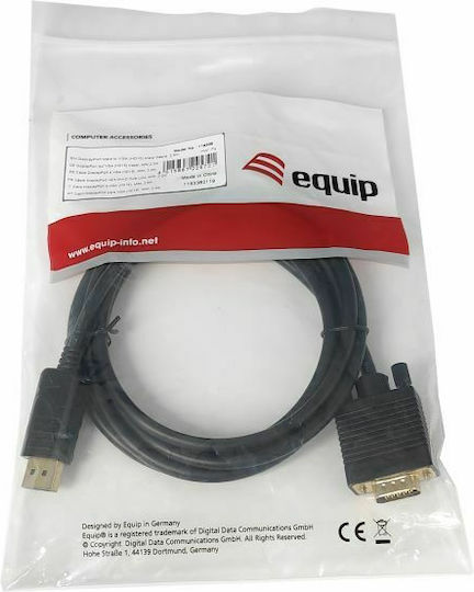 Equip Cable DisplayPort male - VGA male 2m Black (119338)