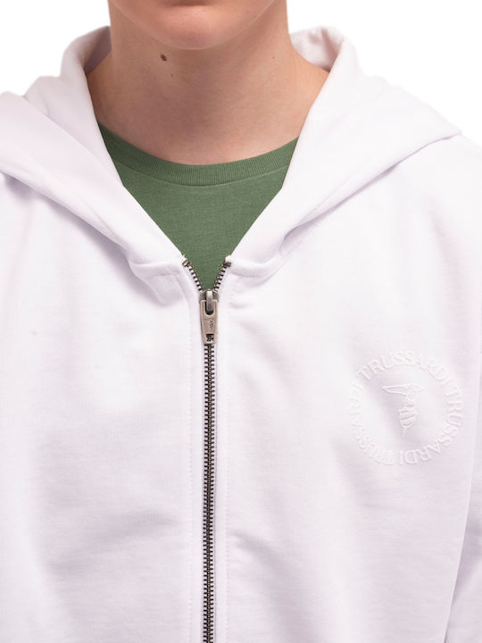 Women's Sweatshirt Jacket Hooded White