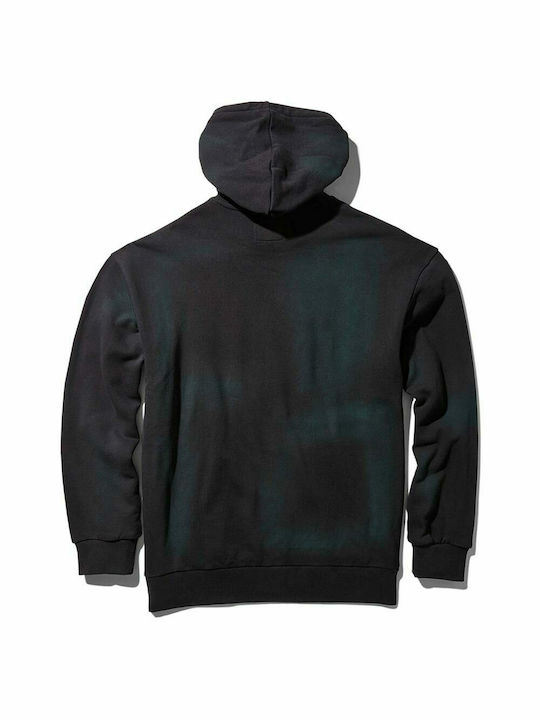 Sprayground Army Tie Dye Herren Sweatshirt mit Kapuze und Taschen Schwarz