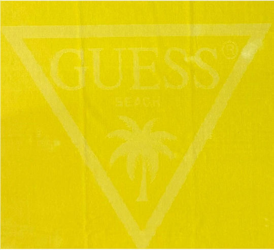 Guess Πετσέτα Θαλάσσης Βαμβακερή Κίτρινη 180x100εκ.