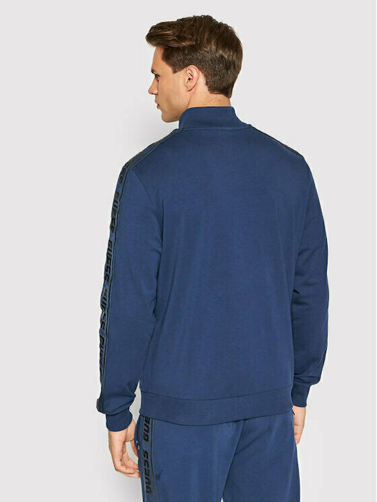 Guess Men's Sweatshirt Jacket with Pockets Navy Blue