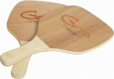 Amila Set Strandrackets Beige mit Geradem Griff Schwarze