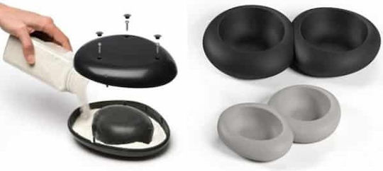 Imac Ciottoli D06 Plastic Bowl Food & Water for Dog & Cat with Base 2x 600ml in Blue Color