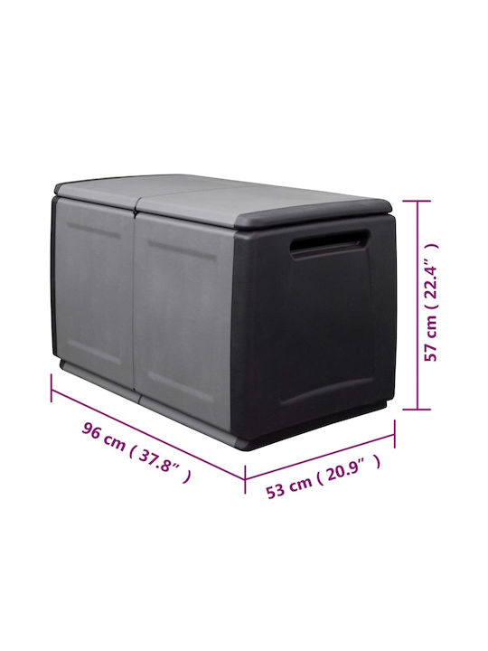 vidaXL Polypropylene Outdoor Storage Box 230lt Gray 96x53x57cm