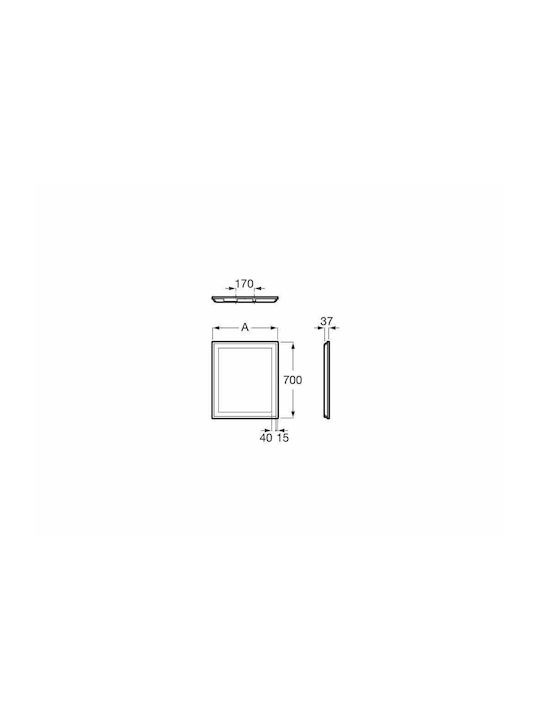 Roca Iridia Rectangular Bathroom Mirror Led 60x70cm
