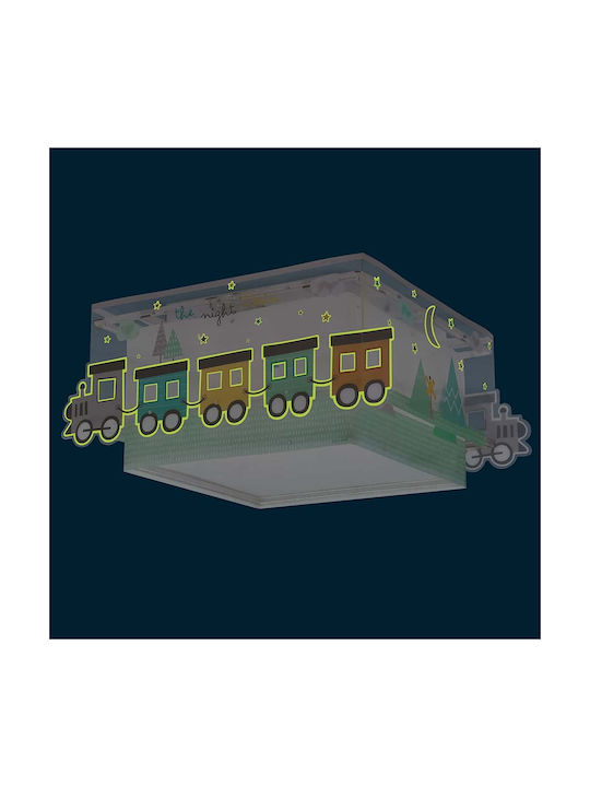 Ango Kids Plastic Single Mount Ceiling Light E27 Night Train Multicolour 15W 37.5x16.5cm
