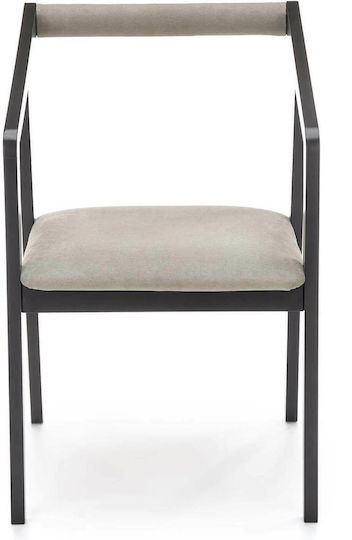 Maya Πολυθρόνα Τραπεζαρίας Βελούδινη Γκρι 50x53x79εκ.