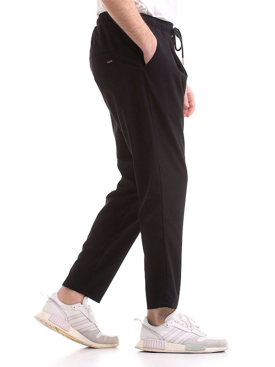 Pantaloni plisati negri Scinn Ethan lejeri pentru bărbați - 122-loose-blk