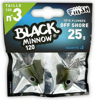 Fiiish Black Minnow Jighead Sled Head Set 2pcs No3 18gr