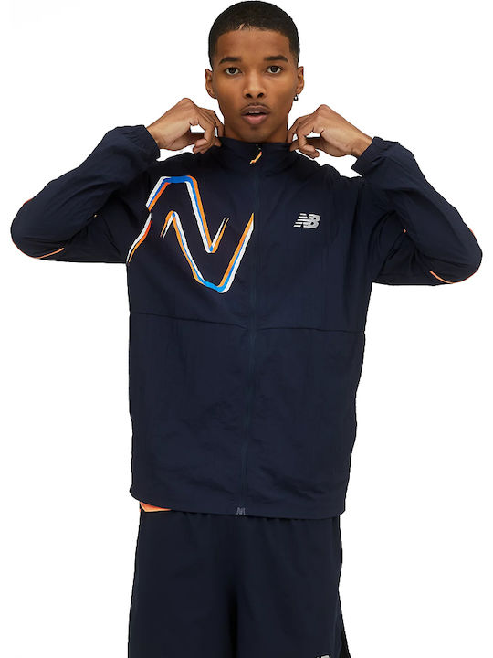 Jacket Waterproof and Windproof Navy Blue