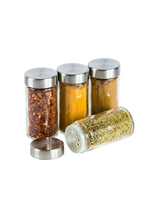 Timeless Tools Glass Tabletop Rotating Spice Rack Silver 20pcs